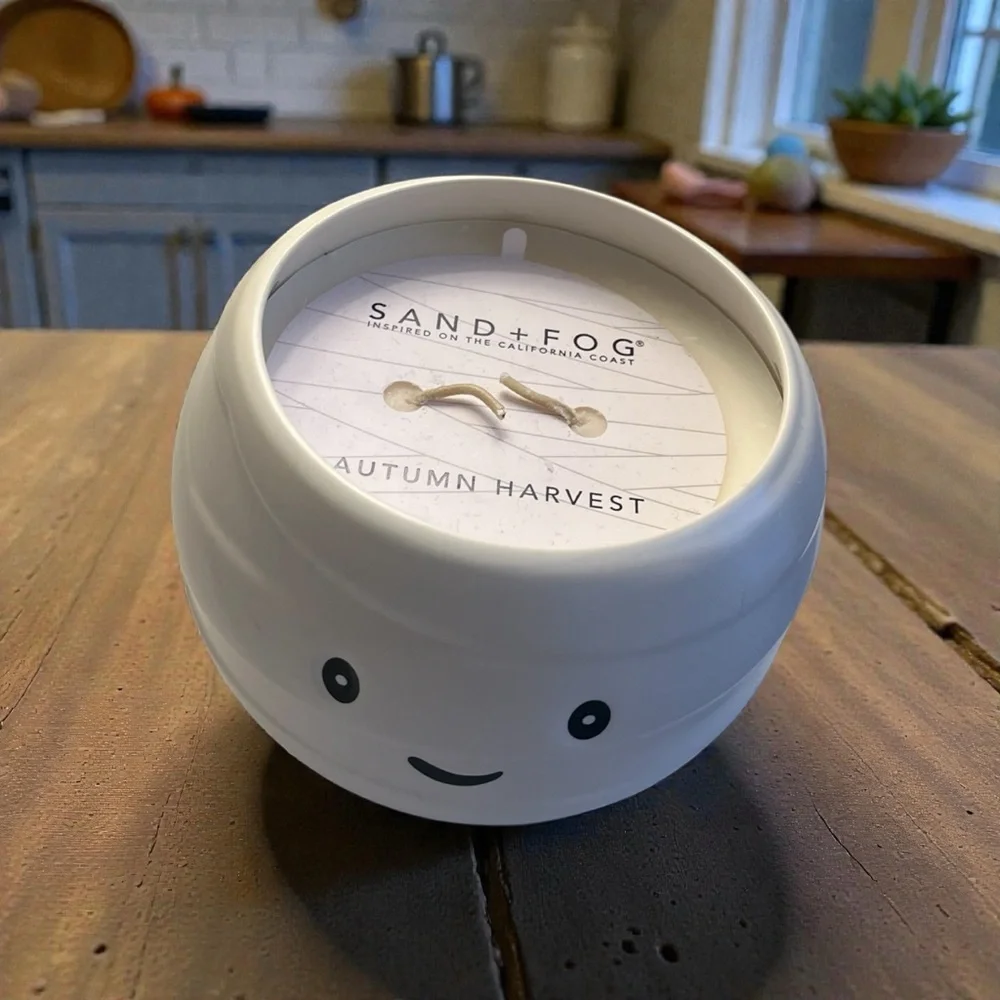 Smiling Mummy Face Ceramic Candle Holder